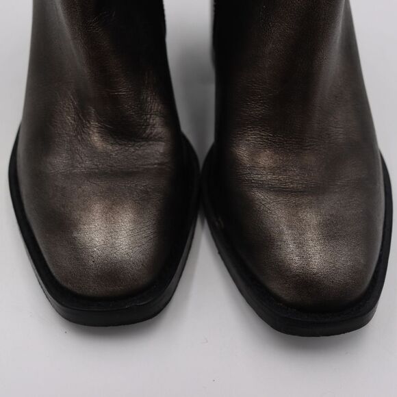 Frye Burnished Silver Ankle Heeled Boots 6 - Picture 7 of 14